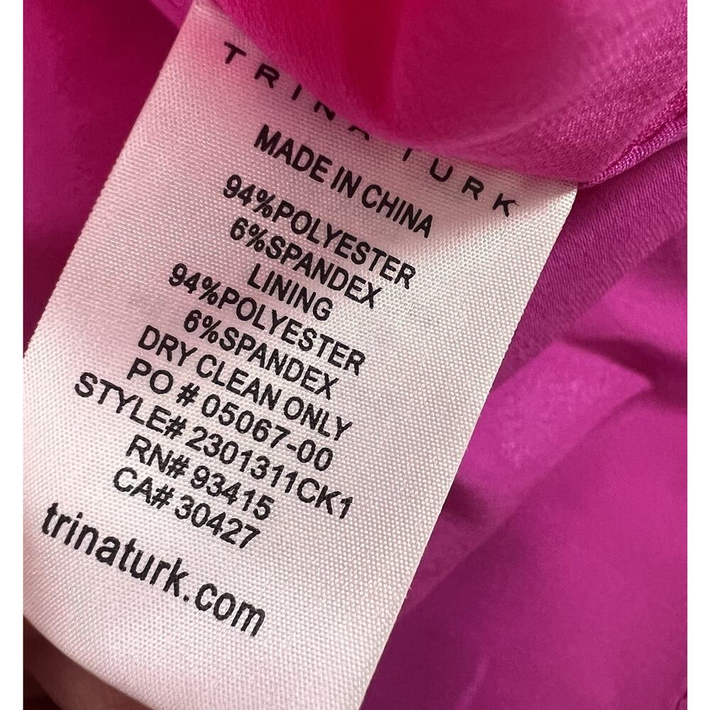 Trina Turk Coco Dress Size 8 Pink Orange Colorblock Sunset Sleeveless Tie Belt - Picture 12 of 12